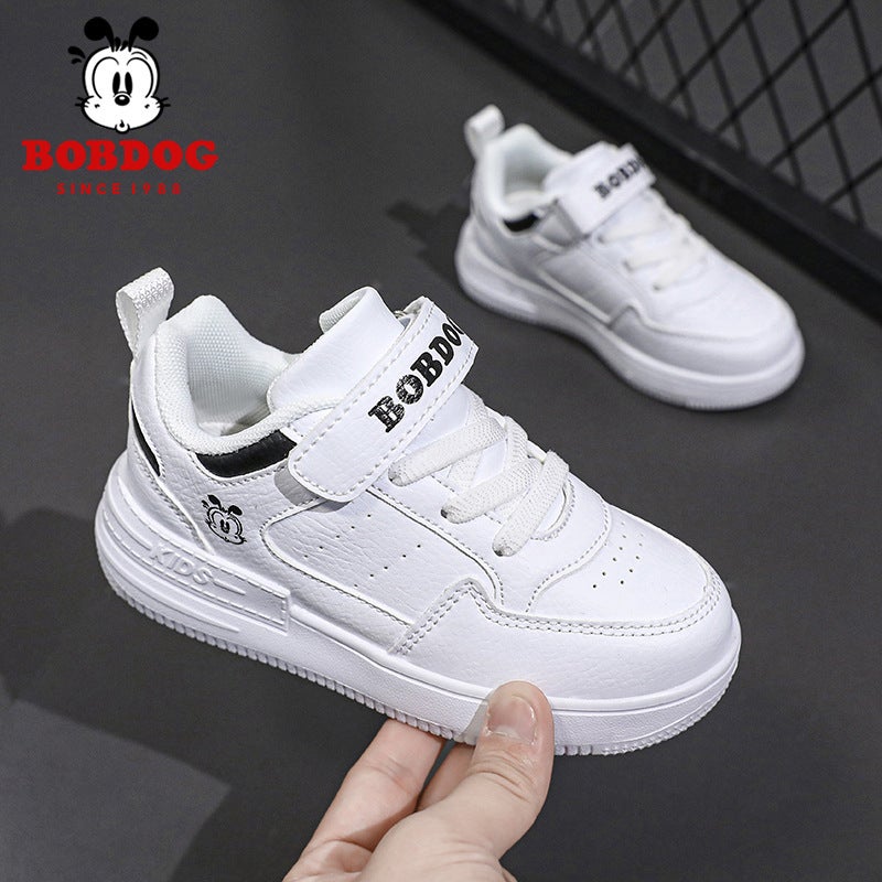 Babudou Kidsren'S Shoes, Kidsren'S White Shoes, Spring Boys' Campus Sports Shoes, Leather Non-Slip Casual Sneakers For Middle And Large Kidsren - Image 4