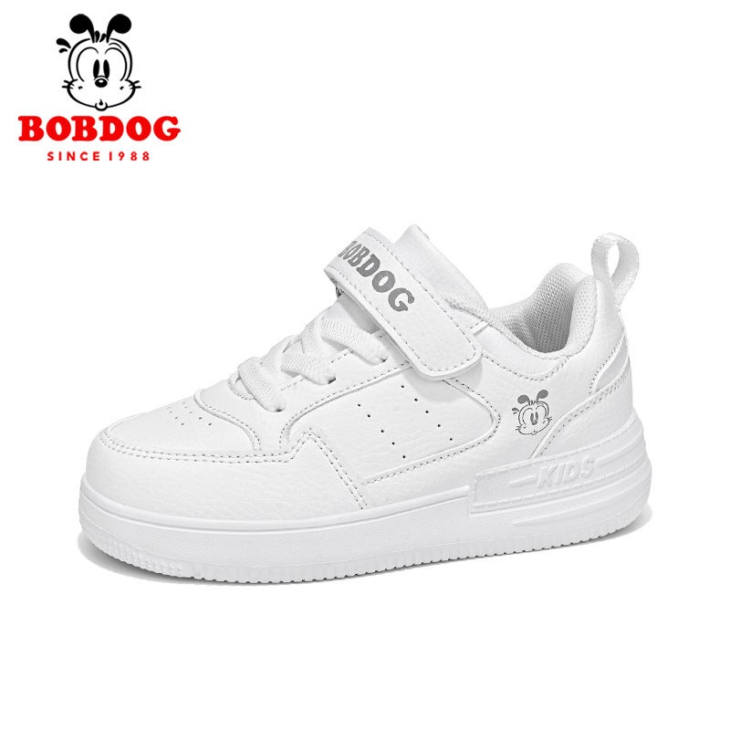 Babudou Kidsren'S Shoes, Kidsren'S White Shoes, Spring Boys' Campus Sports Shoes, Leather Non-Slip Casual Sneakers For Middle And Large Kidsren - Image 1