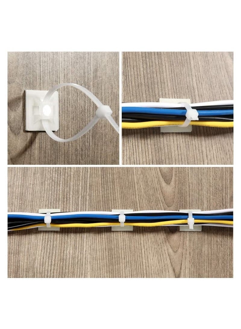 100-Piece Self Adhesive Cable Zip Tie Mounts Wire Cable Clips Holders - Image 3