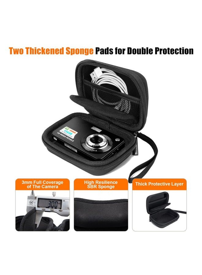 Cwatcun Carrying & Protective Case for Digital Camera, AbergBest 21 Mega Pixels 2.7" LCD Rechargeable HD/ Kodak Pixpro/ Canon PowerShot ELPH 180/190 / DSCW830 Cameras for Travel - Black - Image 4