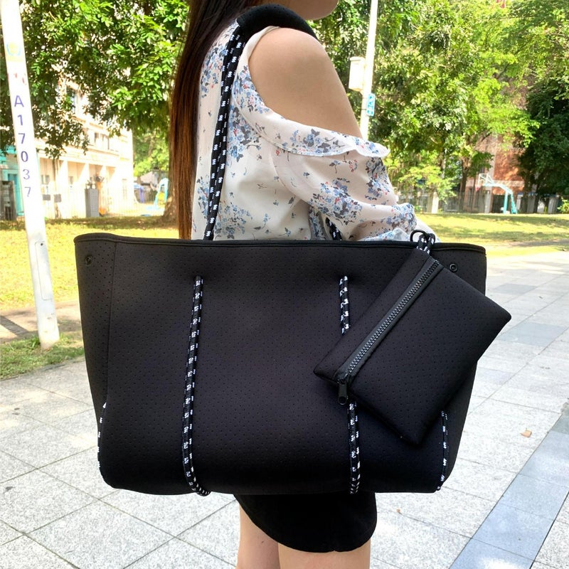 Factory Diving Material Perforated Beach Bag Mother Bag Portable Bucket Bag Large Capacity Beach Swimming Beach Bag - Image 3
