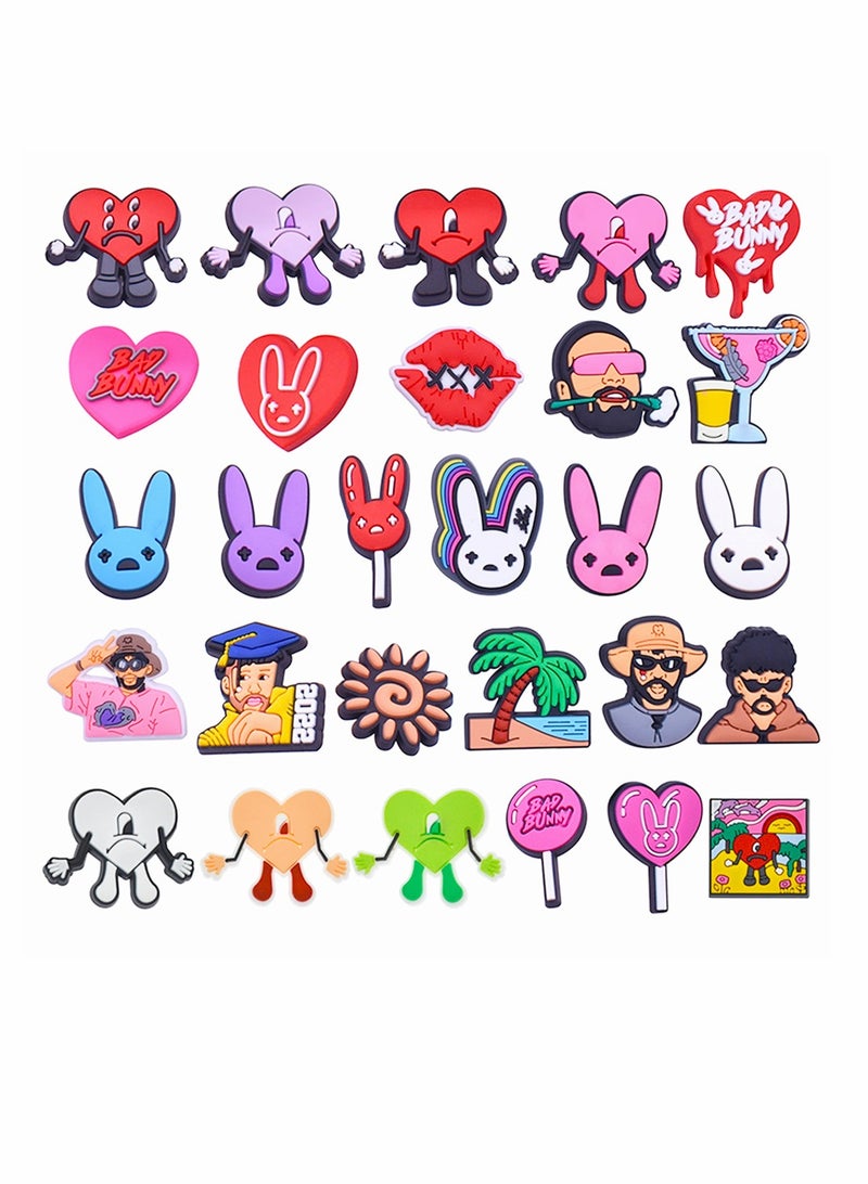Shoe Decoration Charms 28 Pcs lovely SummerShoe Charms, PVC Clog Shoe Charms for Girls, lovely Shoes Decor Girly Themed Charms for Shoe Clog Sandals Wristband - Image 1