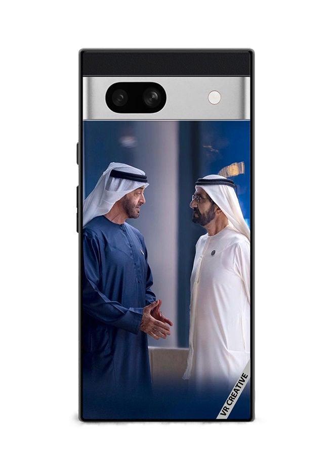 Protective Case Cover For Google Pixel 7a Sheikh Mohamed Bin Zayed Al Nahyan And Sheikh Mohammed Bin Rashid Al Maktoum Design Multicolour