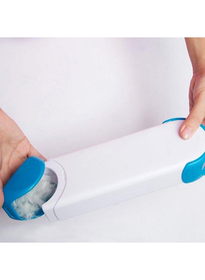 Double Sided Reusable Pet Fur Remover With Self-Cleaning Base Blue/White - Image 2
