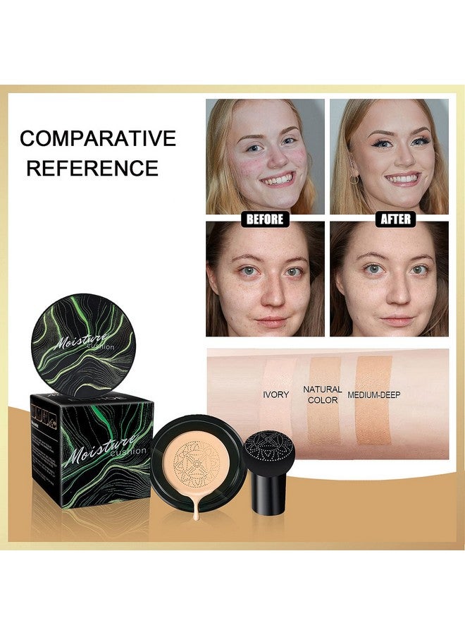 OETUIOW Mushroom Head Air Cushion Cc Cream Bb Cream Face Makeup Foundation For Mature Skin Moisturizing Concealer Brighten Long Lasting Even Skin Tone For All Skin Types Medium Deep - Image 5