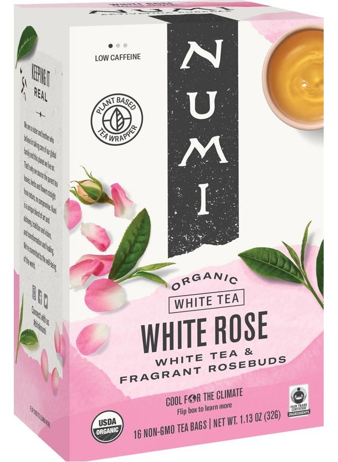 Numi شاي عضوي ورد أبيض، 16 كيس شاي في علبة، شاي أبيض - Image 1