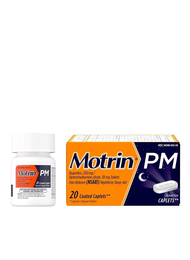 Motrin PM Caplets, 200 mg Ibuprofen & 38 mg Sleep Aid, Nighttime Relief for Minor Pains, 20 ct - Image 3