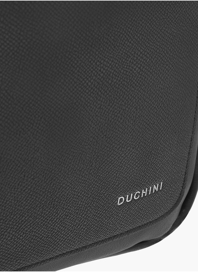 DUCHINI Mens' Logo Detail Laptop Bag with Top Handles and Zip Closure  - Image 4