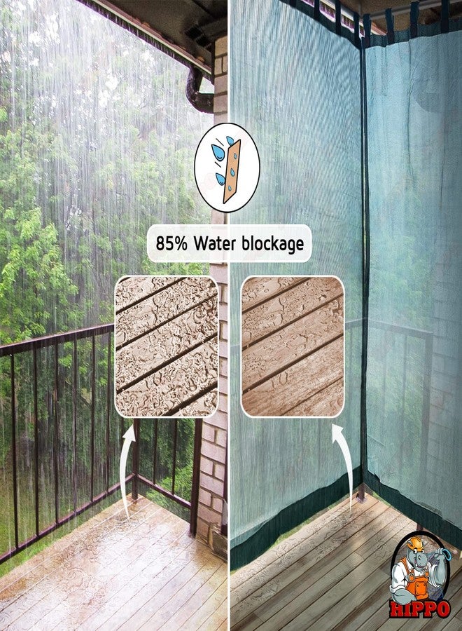 HIPPO Outdoor Balcony Sun, UV & Dust Protection Curtain HDPE Light Filtering 150 GSM Tab-Top Loop with Decorative Button Curtains for Home, Garden, Varanda, Hotel (Cool-Blue, 4.5FTX8FT, 2 PC) - Image 3