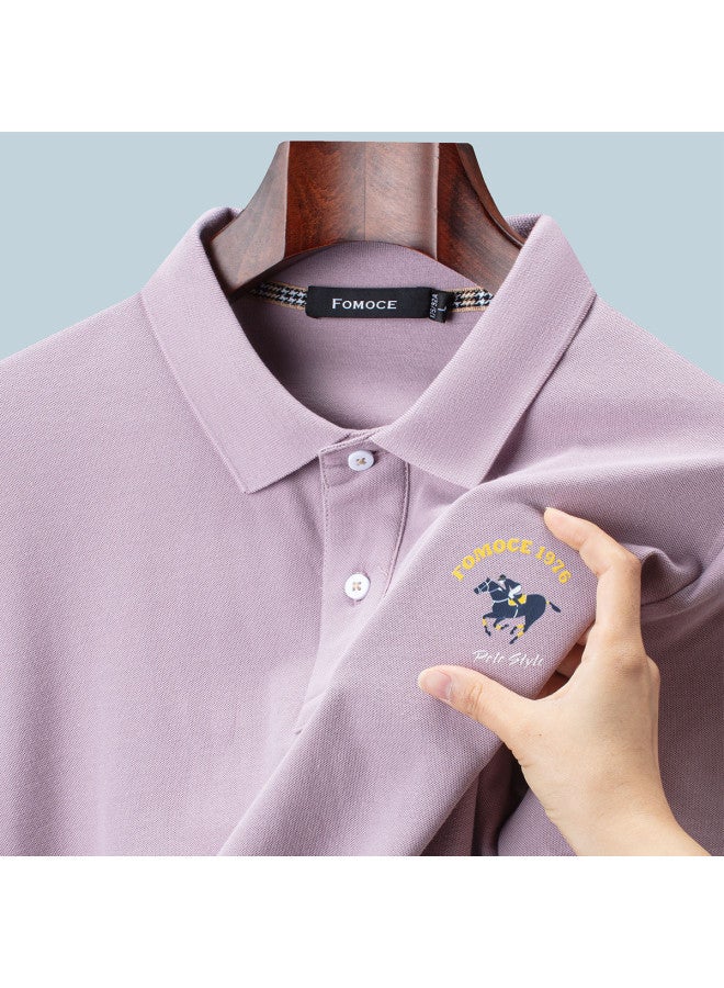 Fomoce men's Summer Comfortable Breathable Short-sleeve Polo Shirt - Soft & Skin-friendly Pure Cotton - Image 3