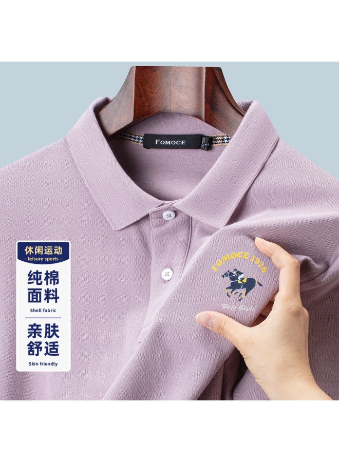 Fomoce men's Summer Comfortable Breathable Short-sleeve Polo Shirt - Soft & Skin-friendly Pure Cotton - Image 2