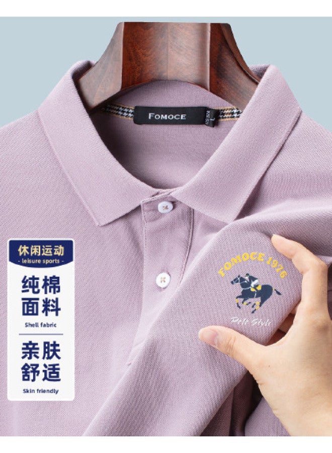 Fomoce men's Summer Comfortable Breathable Short-sleeve Polo Shirt - Soft & Skin-friendly Pure Cotton - Image 1