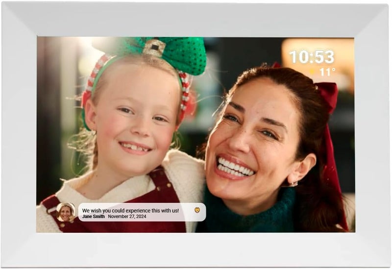 Denver PFF-1024WHITE 10.1" Digital Photo Frame with Wi-Fi Timer Photo Software for Sending Photos from Mobile App to Frame Resolution 1280x800cm