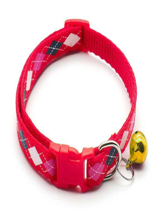 Litvibes Cat & Puppy Collar with Bell,Kitten & Small Dogs Soft Adjustable,Safe,Solid & Protective Breakaway for Cats & Puppies,Cute Kitty Neckband with Diamond Print-(Pink,Yellow,Red) - Image 4