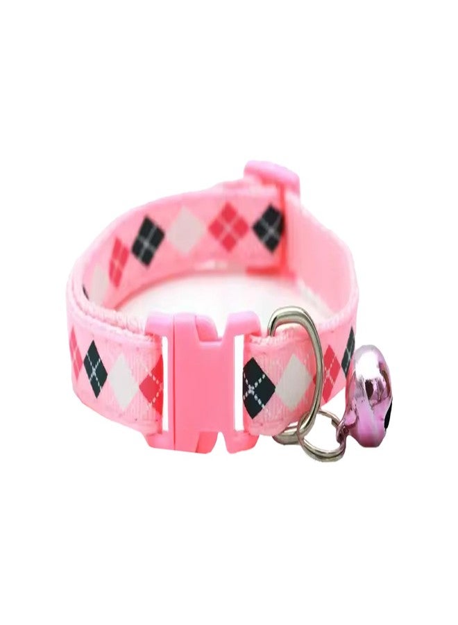Litvibes Cat & Puppy Collar with Bell,Kitten & Small Dogs Soft Adjustable,Safe,Solid & Protective Breakaway for Cats & Puppies,Cute Kitty Neckband with Diamond Print-(Pink,Yellow,Red) - Image 2