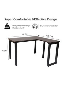 RIGID L Shaped Executive Desk Black 75x120x60cm  - Image 2