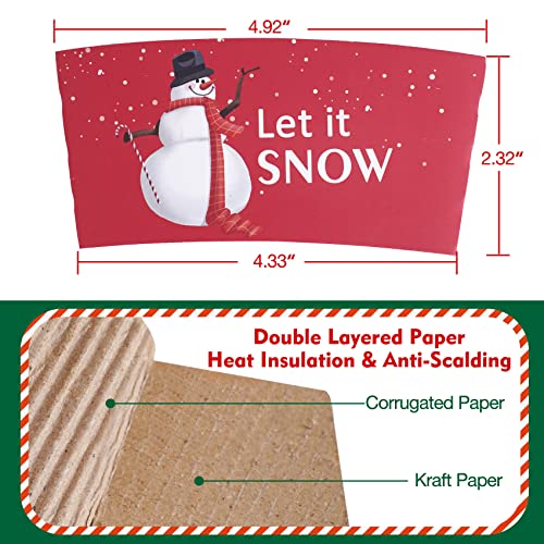 Smarimple 40pcs Christmas Coffee Cup Hot Chocolate Cup Sleeves,Fits 12 oz to 20 oz,with 5 Different Custom Xmas Designs,for Christmas Hot Chocolate,Coffee,Cocoa,Tea or Cold Beverage - Image 5