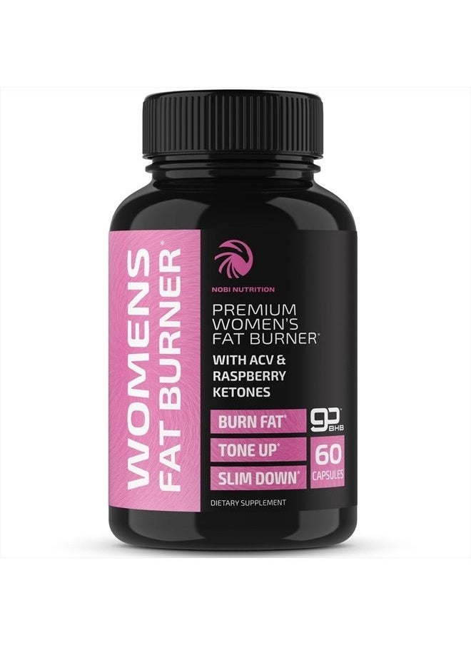 Nobi Nutrition - نوبي نيوتريشن حارق الدهون للنساء مع خل التفاح وكيتونات التوت، 60 كبسولة - Image 1