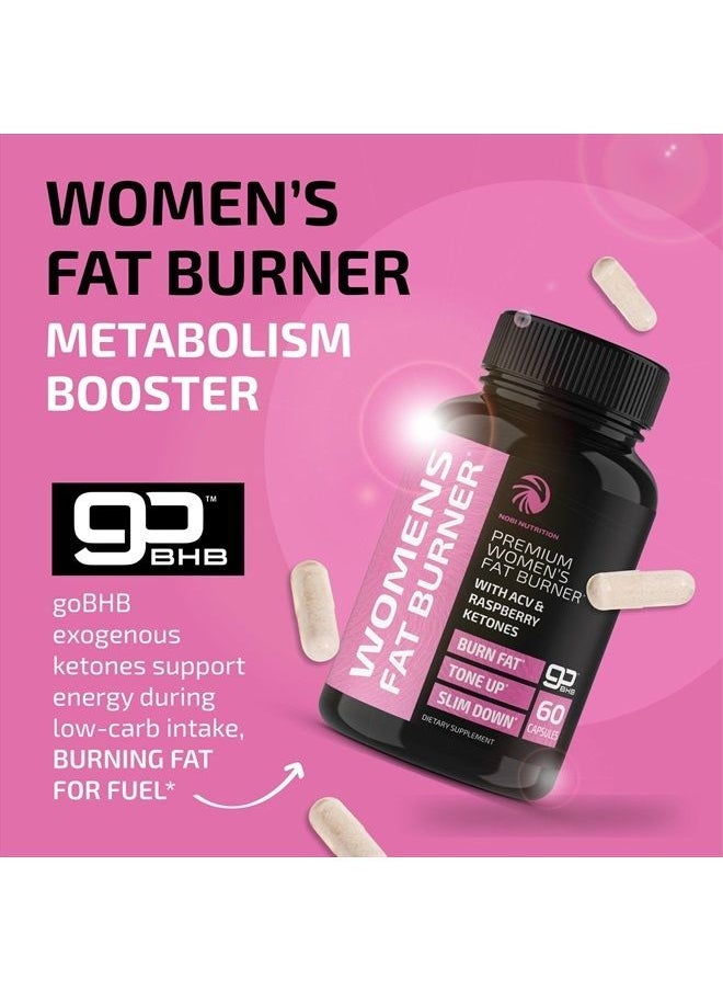 Nobi Nutrition - نوبي نيوتريشن حارق الدهون للنساء مع خل التفاح وكيتونات التوت، 60 كبسولة - Image 1
