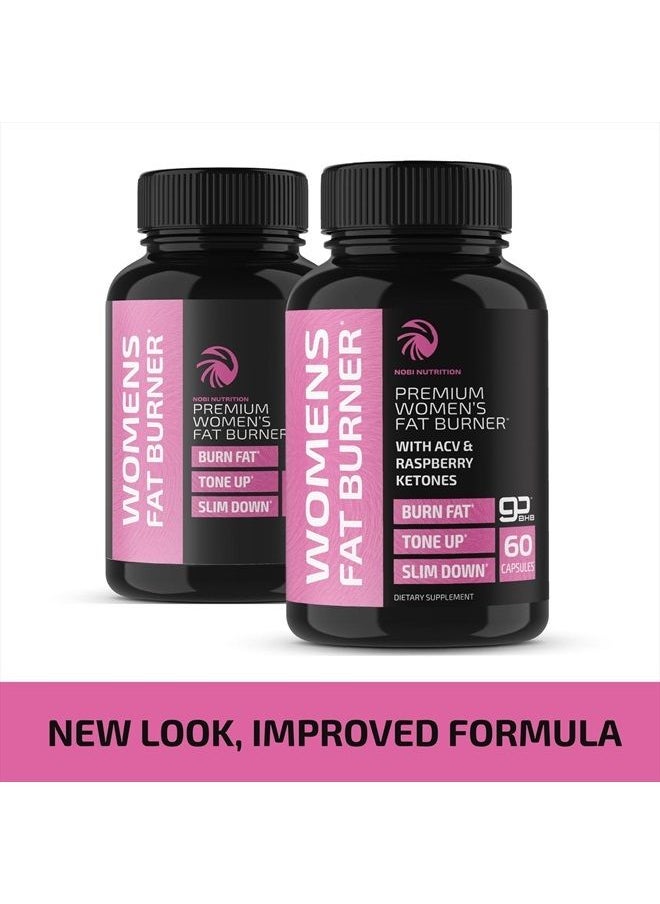 Nobi Nutrition - نوبي نيوتريشن حارق الدهون للنساء مع خل التفاح وكيتونات التوت، 60 كبسولة - Image 1