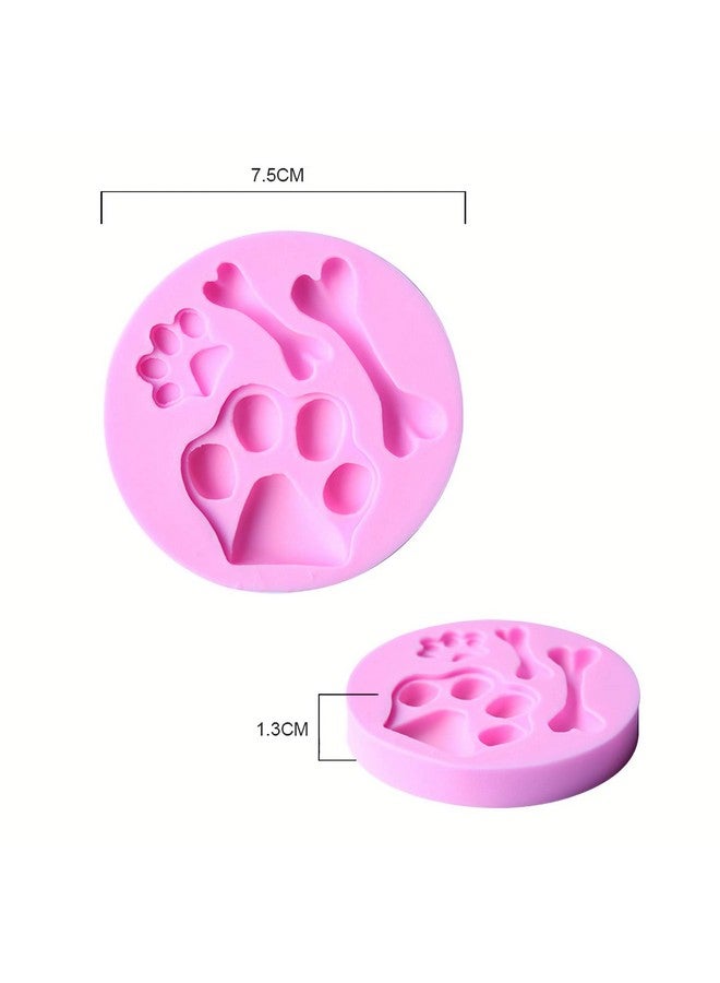 Hengke 2 Pcs Cat Paw, Dog Paw And Bone Shape Mold Food Grade Cake Molds Flexible Silicone Mold, Fondant, Candy, Icing, Biscuit Decor, Chocolate, Polymer Clay, Resin Mold, Epoxy - Image 3