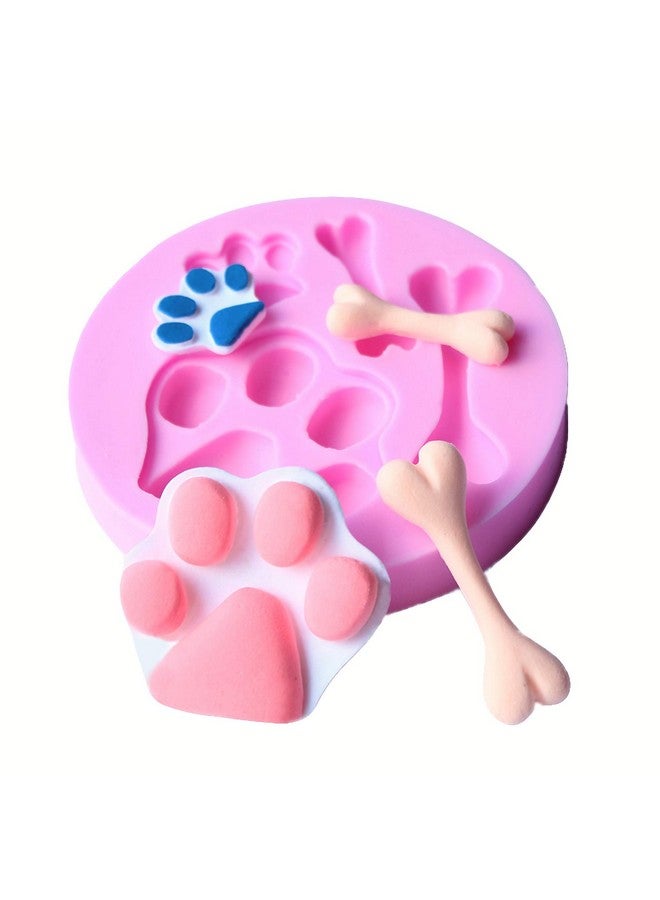 Hengke 2 Pcs Cat Paw, Dog Paw And Bone Shape Mold Food Grade Cake Molds Flexible Silicone Mold, Fondant, Candy, Icing, Biscuit Decor, Chocolate, Polymer Clay, Resin Mold, Epoxy - Image 4