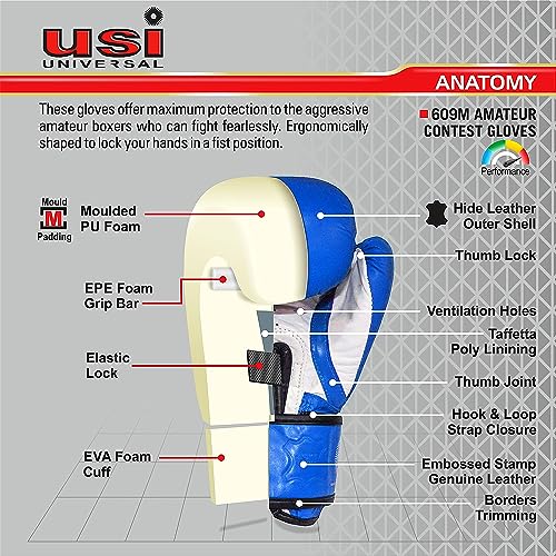 USI Amateur Contest Gloves (Blue, 10oz) - Image 4
