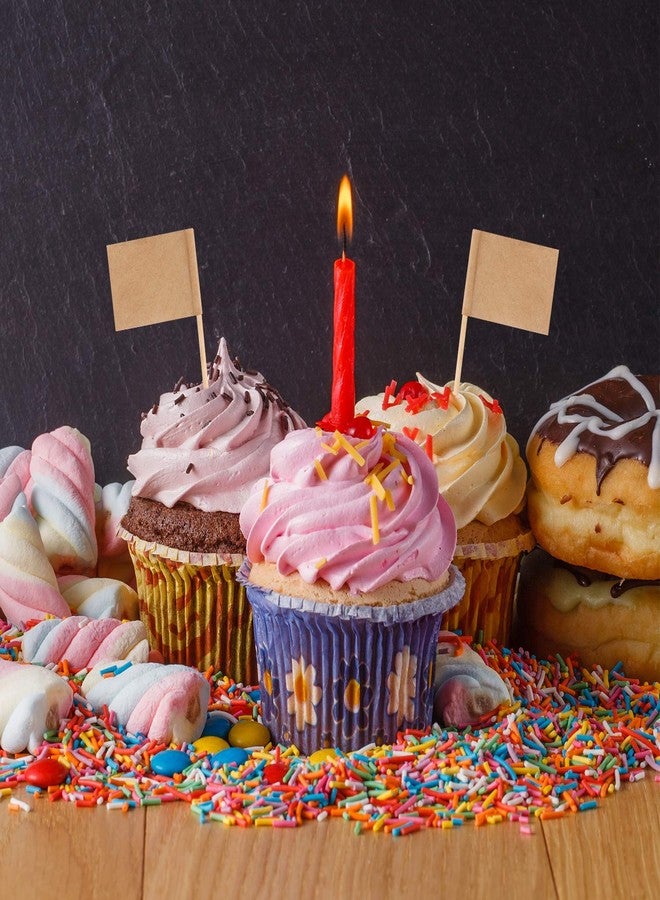 Senkary 100 Pack Blank Toothpick Flags Kraft Paper Food Signs Cheese Markers Cheese Labels for Charcuterie Board Accessories - Image 5