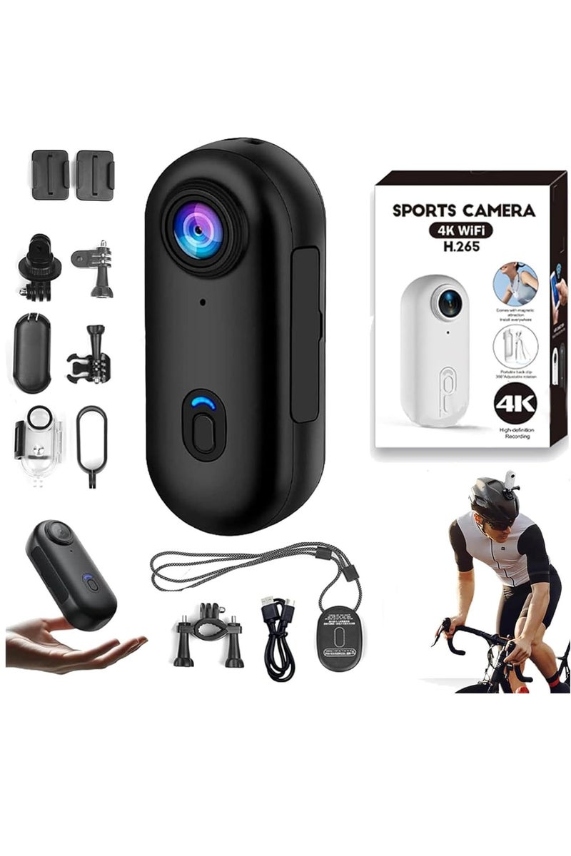 بلو فاير كاميرا أكشن 4K - كاميرا جسم مقاومة للماء 30 مترًا لركوب الدراجات، الغوص والرياضة | زاوية واسعة 170 درجة، حامل مغناطيسي، عمر بطارية 120 دقيقة، قابلة للارتداء ومدمجة - مع ملحقات كاملة - Image 1