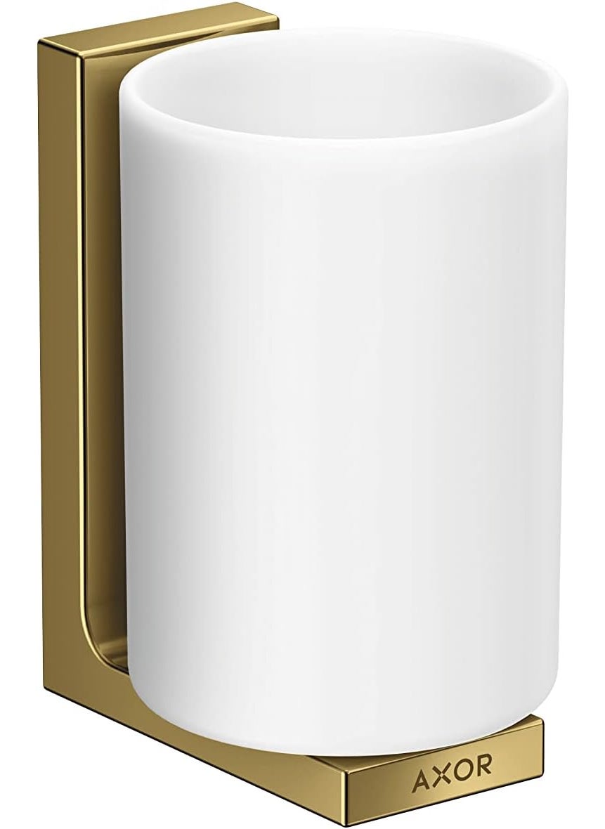 AXOR AXOR Universal Rectangular Toothbrush Tumbler in Polished Gold Optic 42604990 