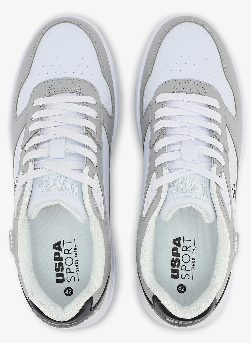 U.S. Polo Assn. white Men's White Classic Low-Top Sneakers, Stylish Lace-Up Design Shoes Perfect for Casual Adventures for Men | Best Price UAE