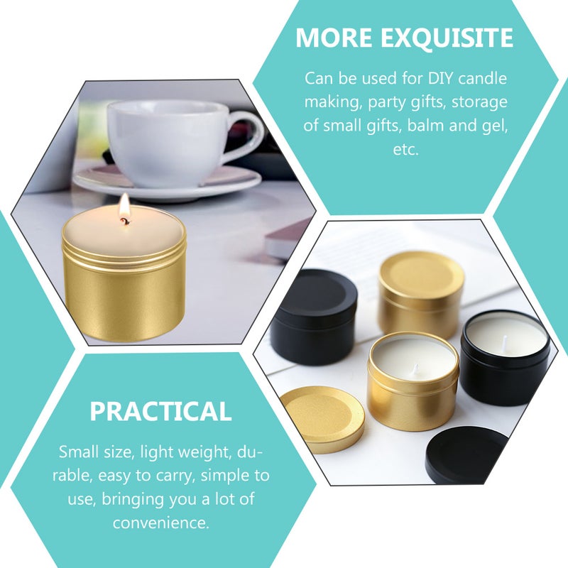 6pcs Empty Candle Cans DIY Facial Cream Jars Aluminum Candle Containers - Image 5