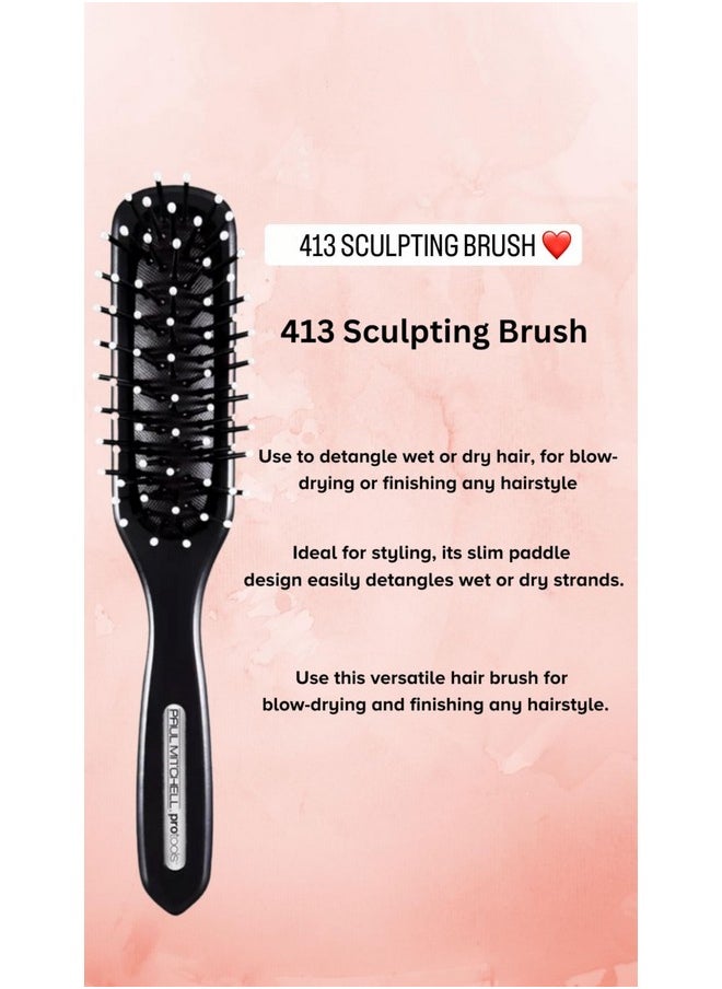 Paul Mitchell - Pro Tools 413 Sculpting Brush Classic Hair Brush For Detangling Sculpting + Styling Wet Or Dry Hair Black - Image 1