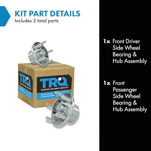 TRQ مجموعة تجميع محامل العجلات الأمامية TRQ 2 قطعة متوافقة مع فولفو C30 2008-2013 C70 2006-2013 S40 V50 2005-2011 - Image 2