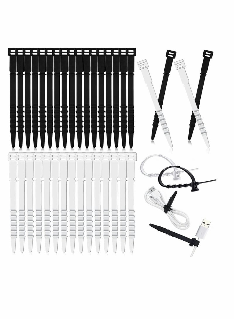 Silicone Cable Ties Reusable 4.5 Inch zip ties Cord Organizer Zip Ties Cable Management Rubber Cable Organizer Tie for Wire, Food Bags, Headphone, Home Office Supplies (100 Pcs)  - Image 1