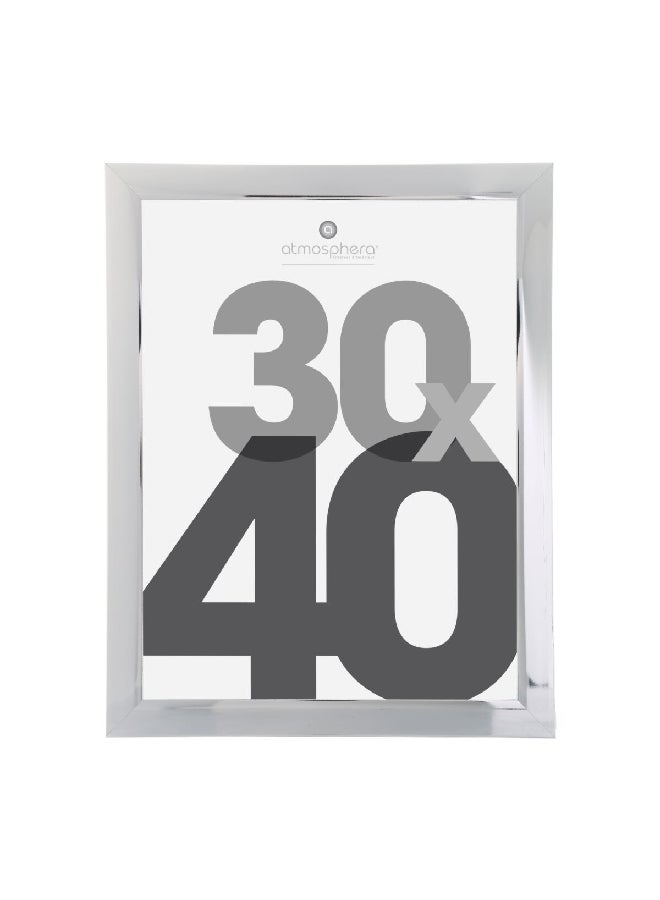 اتموسفيرا إطار صورة مستطيل مثبت على الحائط من ليز، فضي 30 × 40 سم 121385D - Image 1
