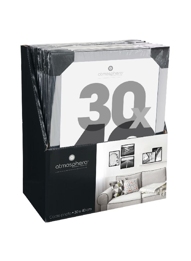 اتموسفيرا إطار صورة مستطيل مثبت على الحائط من ليز، فضي 30 × 40 سم 121385D - Image 3