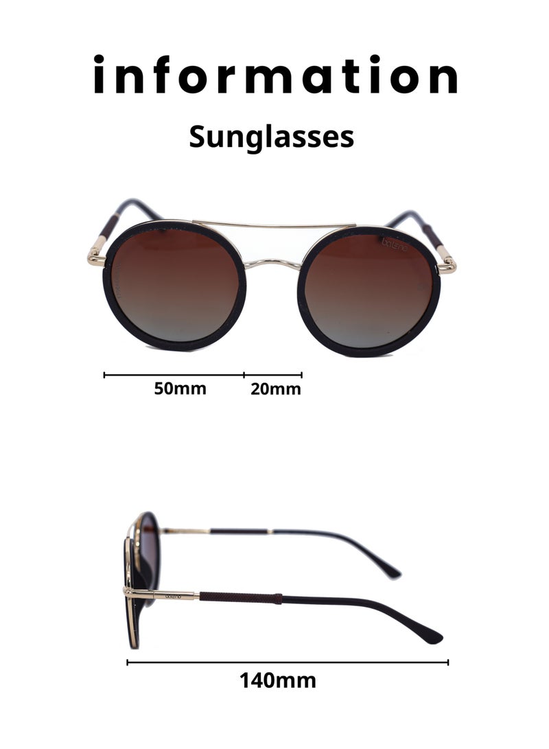 Baleno "Aviator Sunglasses with Polarized UV Protection Lenses – Lightweight, Durable Metal Frame for Men & Women, Perfect for Driving, Travel, and Outdoor Activities"  - Image 5