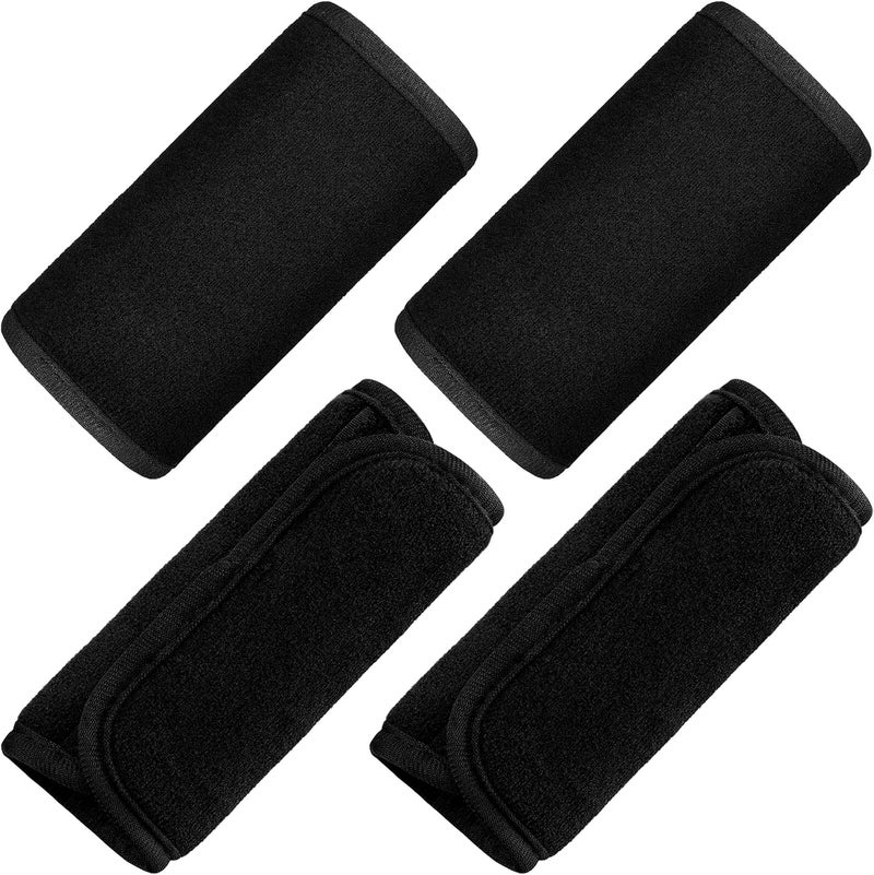 Riakrum 4 Pieces Baby Car Seat Belt Covers Soft Car Seat Straps Shoulder Pads for Kid Infant Stroller Strap Covers Seat Safety Belt Cushion Pads for Boy and Girl, Black - Image 1