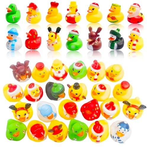 Cherislpy 36 Pcs Christmas Rubber DucksBaby Showers Accessories Duckies Bath Toys for Kids Christmas Party FavorsGift ExchangeChristmas Stocking StuffersChristmas - Image 5