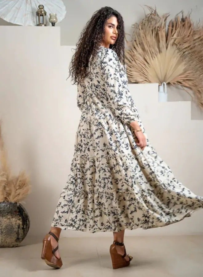 ايديال فستان ماكسي متدرج بأزهار هامسة: سيمفونية زهرية - Image 3