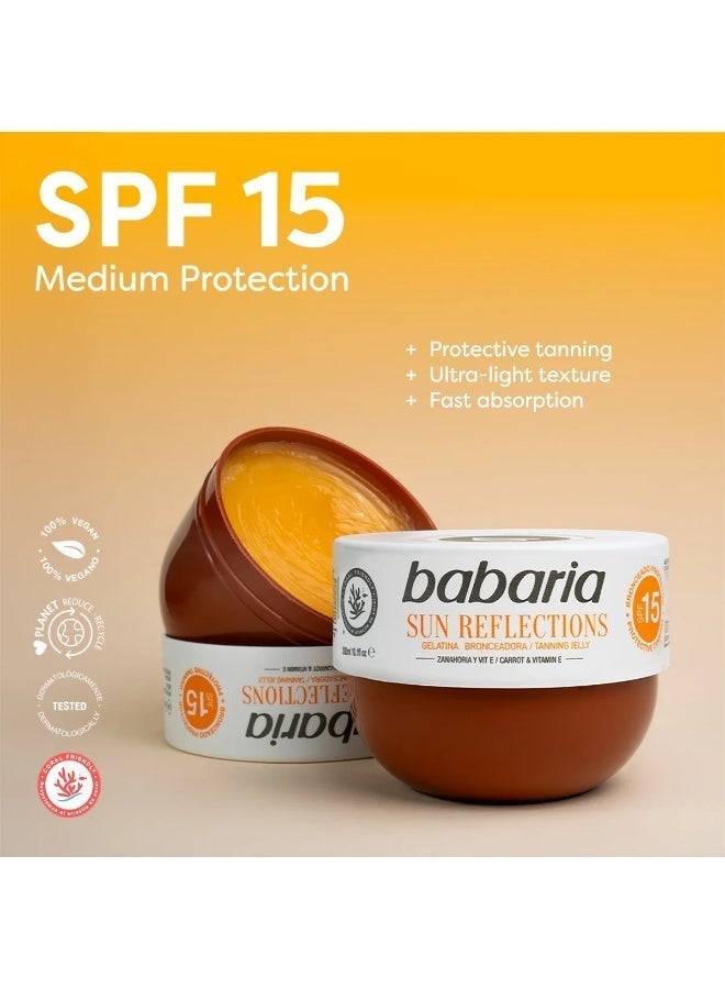 Babaria Tanning Jelly SPF15 Carrot Oil Vitamin E Bronzing Gel Sun Protection Moisturizing - Image 2