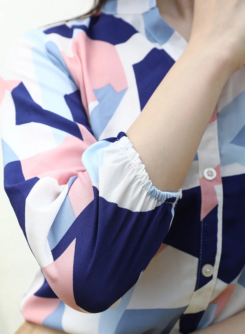 PINACOLADA  Women's Multicolour Geometric Block Shirt  | Best Price UAE