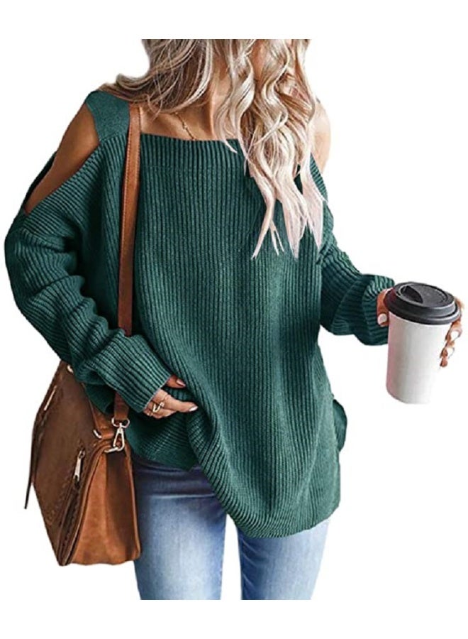 NIBEMINENT Autumn and Winter  Fashion Strap Long Sleeve Off-Shoulder Pullover Knitted Sweater Women - Image 1