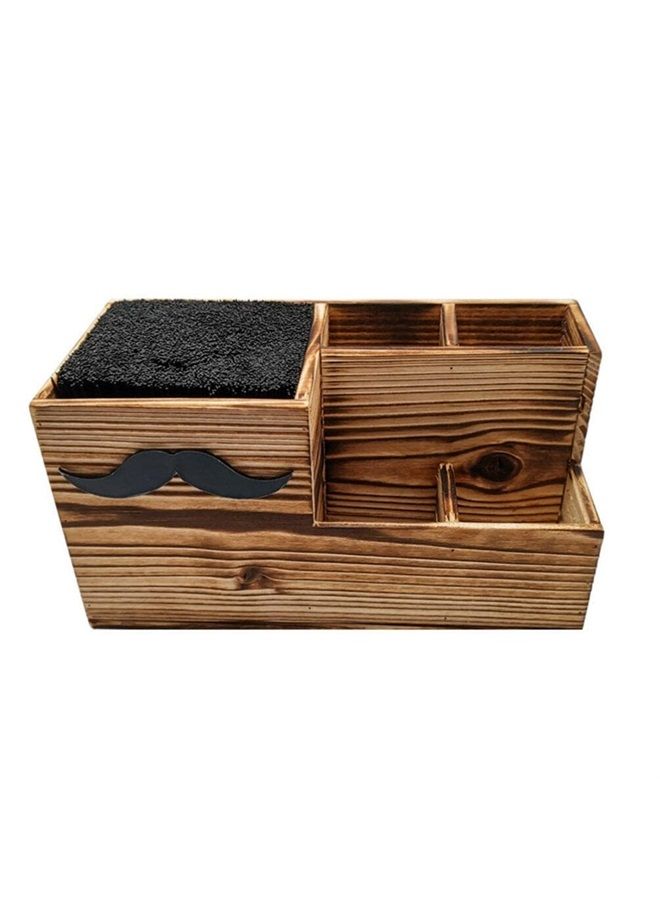 Lurrose Hair Salon Shear Holder Hair Stylist Scissors Container Wood Hairdressing Holder Storage Container Barber Tools for Combs Clips Brushes (Random Color) - Image 1