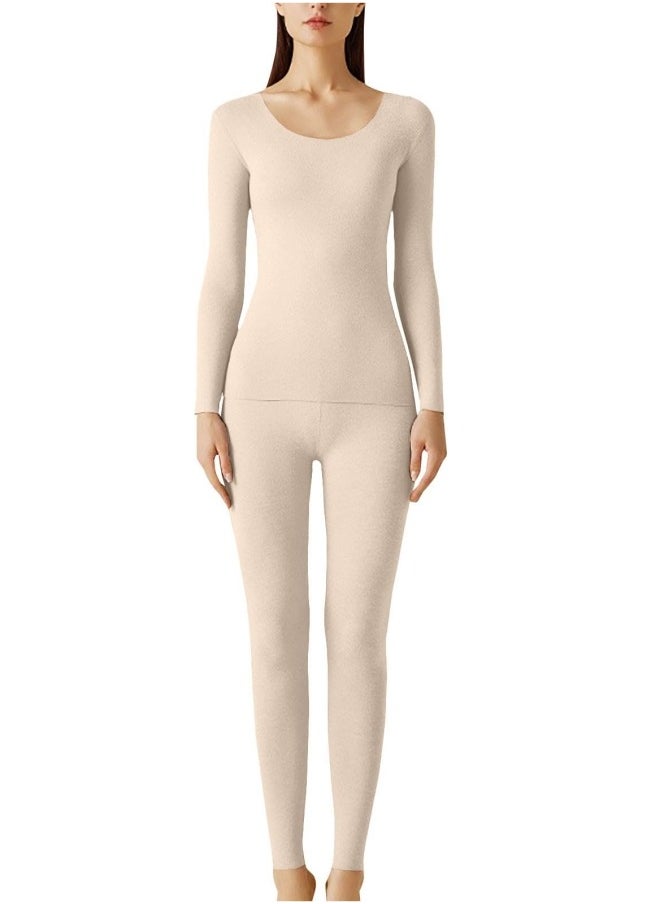 GGEROU Womens Thermal Underwear Sets 2 Piece Soft Base Layer Top and Bottom Long Johns Set with Fluff Lined Winter Warm Suit  - Image 1
