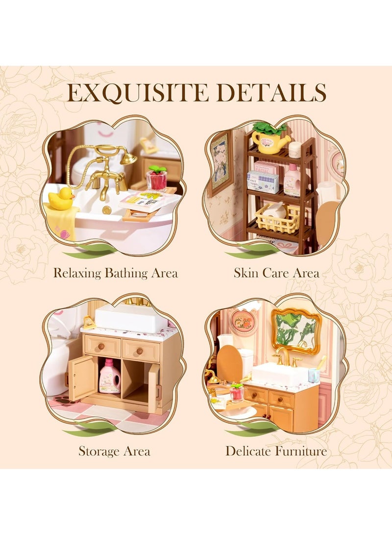 Robotime Rolife Pop Bubble Bathroom Plastic DIY Miniature House DW014B Premium 3D Puzzle Building Kits for Adults & Teens - Decorative Home Décor, Ramadan & Holiday Gift (Eid and Birthday) for Puzzle Enthusiasts, Stress Relief STEM Project - Image 3