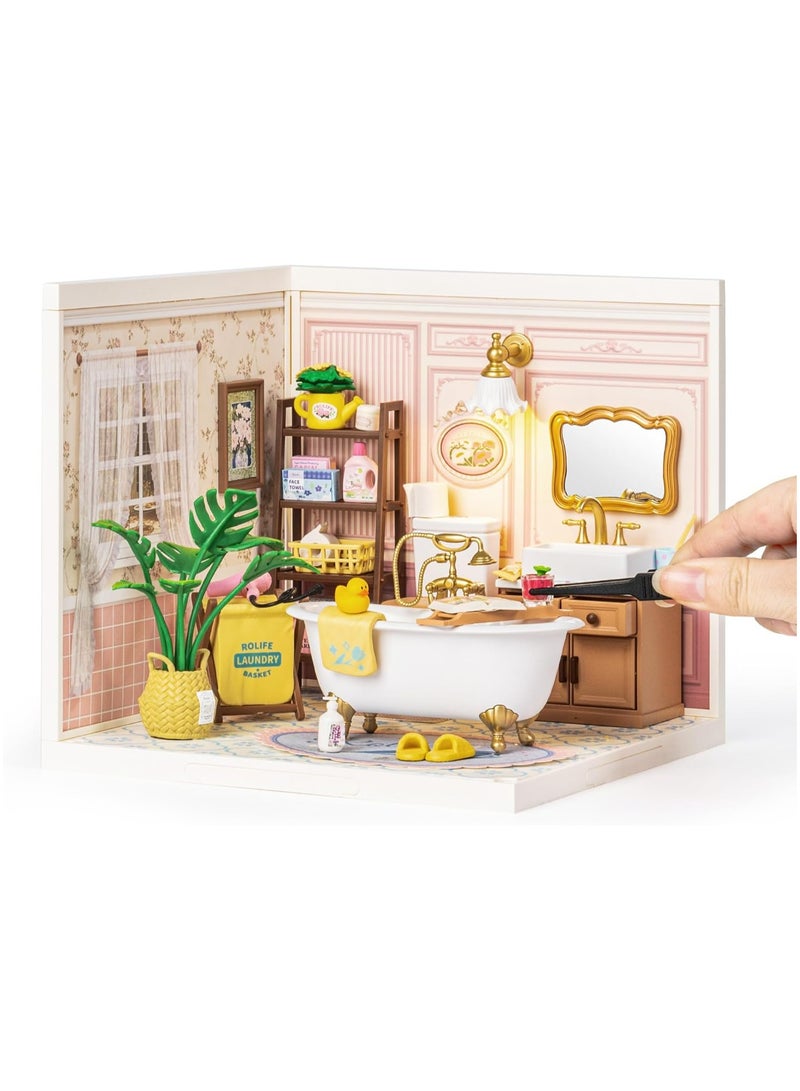 Robotime Rolife Pop Bubble Bathroom Plastic DIY Miniature House DW014B Premium 3D Puzzle Building Kits for Adults & Teens - Decorative Home Décor, Ramadan & Holiday Gift (Eid and Birthday) for Puzzle Enthusiasts, Stress Relief STEM Project - Image 5