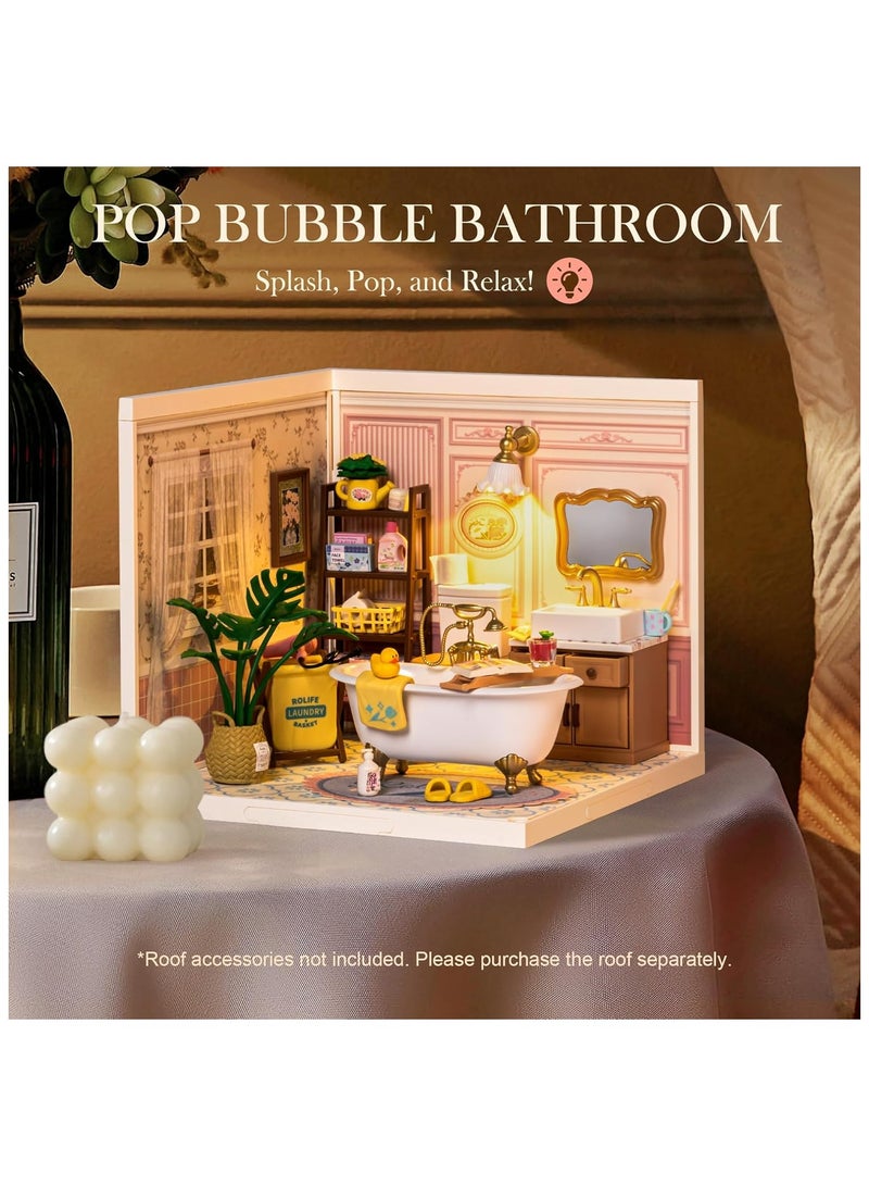 Robotime Rolife Pop Bubble Bathroom Plastic DIY Miniature House DW014B Premium 3D Puzzle Building Kits for Adults & Teens - Decorative Home Décor, Ramadan & Holiday Gift (Eid and Birthday) for Puzzle Enthusiasts, Stress Relief STEM Project - Image 4