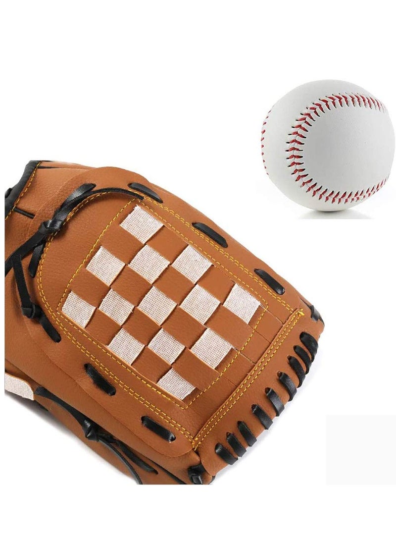 KASTWAVE Baseball Glove, Sports Batting Gloves with Baseball PU Leather Left Hand Catcher's Mitt 10.5"/12.5" for Kids Youth Adults  - Image 4
